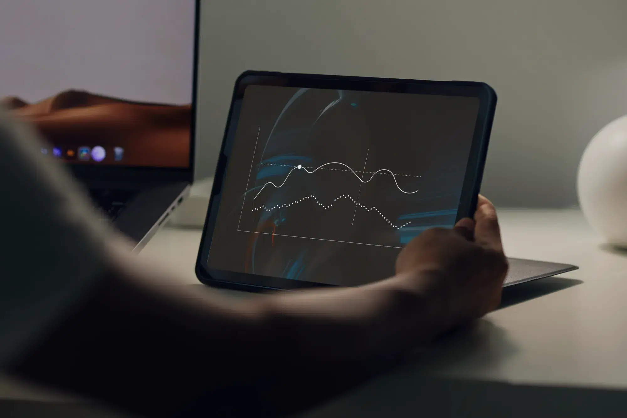 ipad with graph
